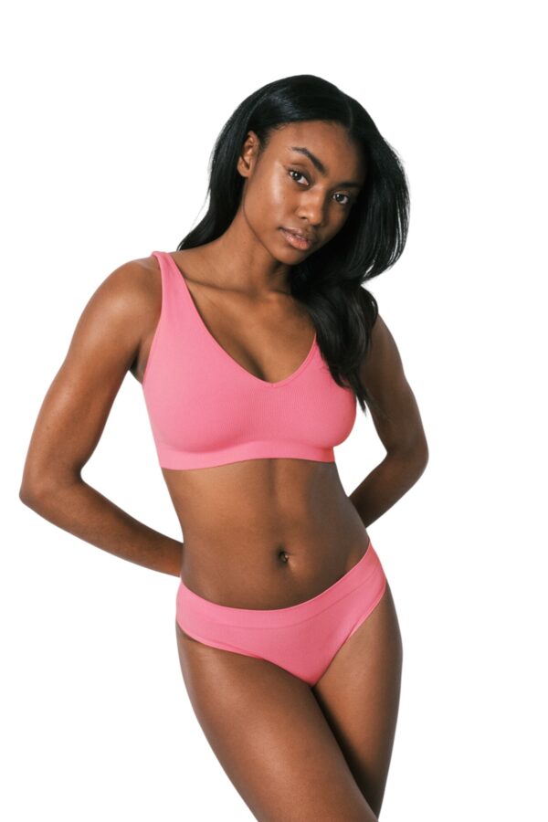 Women Secret-Clean cut coral plain halter top-Pink-XL