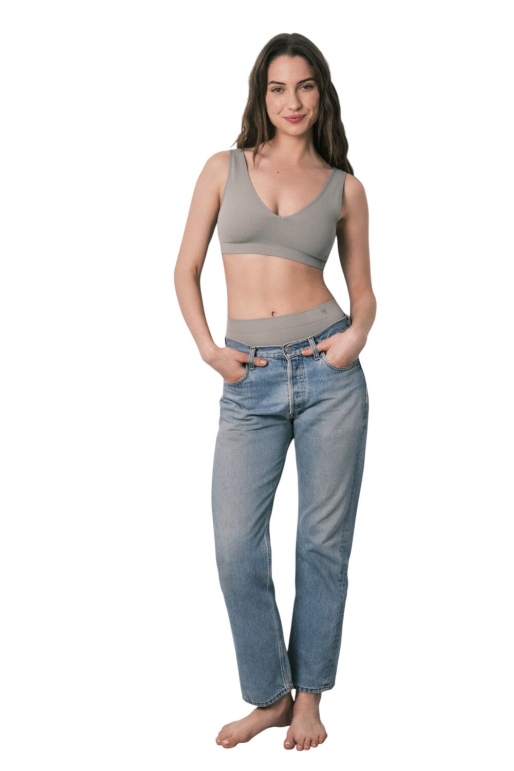 Women Secret-clean cut plain halter top-Green-XL