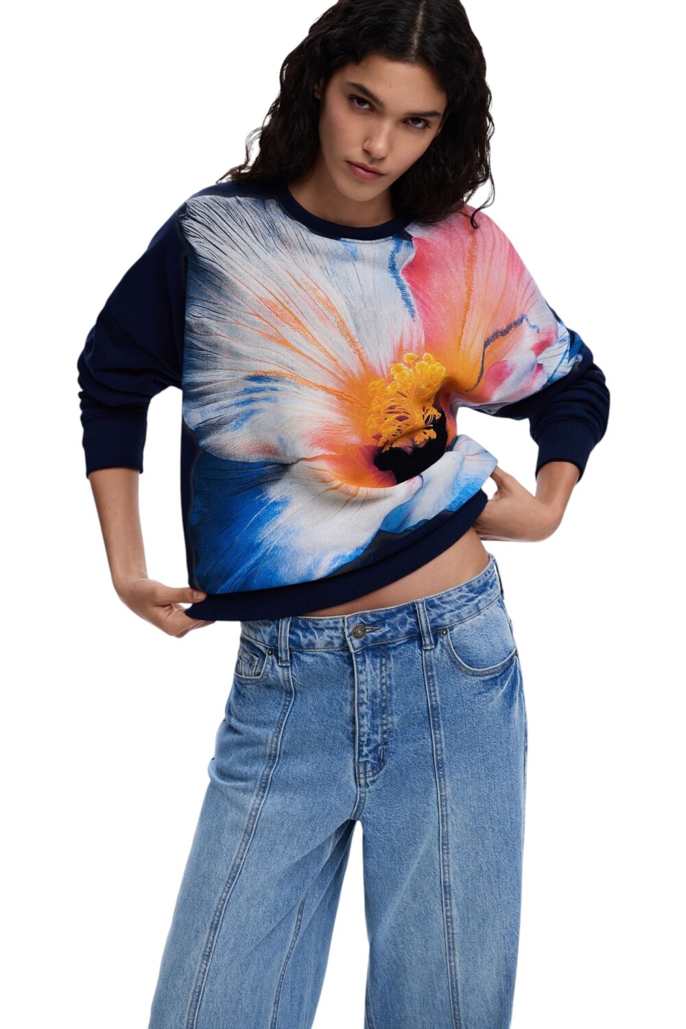 Desigual-Regular-fit sweatshirt with solid background