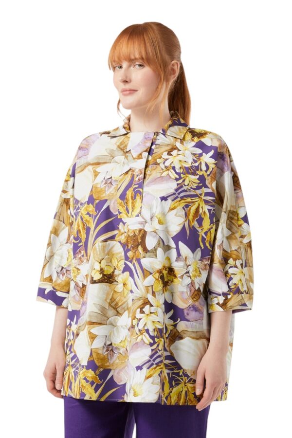 Marina Rinaldi-Cotton poplin tunic -Multicolour-27