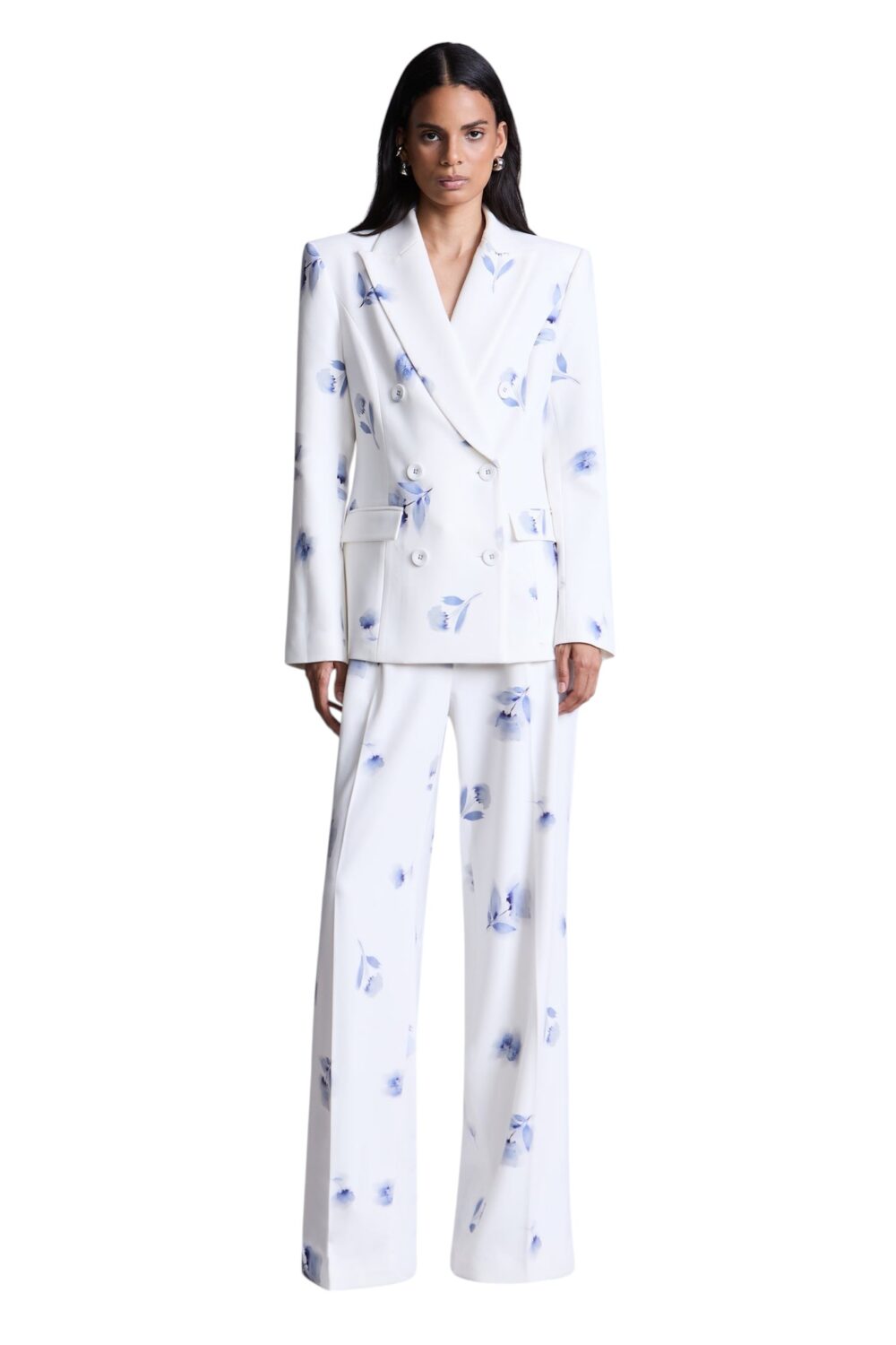 236 BCBGMAXAZARIA-Maria Printed Blazer White tailored cut in a structured silhouette-Multicolour-8