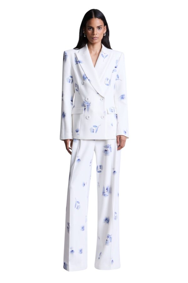 BCBGMAXAZARIA-Maria Printed Blazer White tailored cut in a structured silhouette-Multicolour-8
