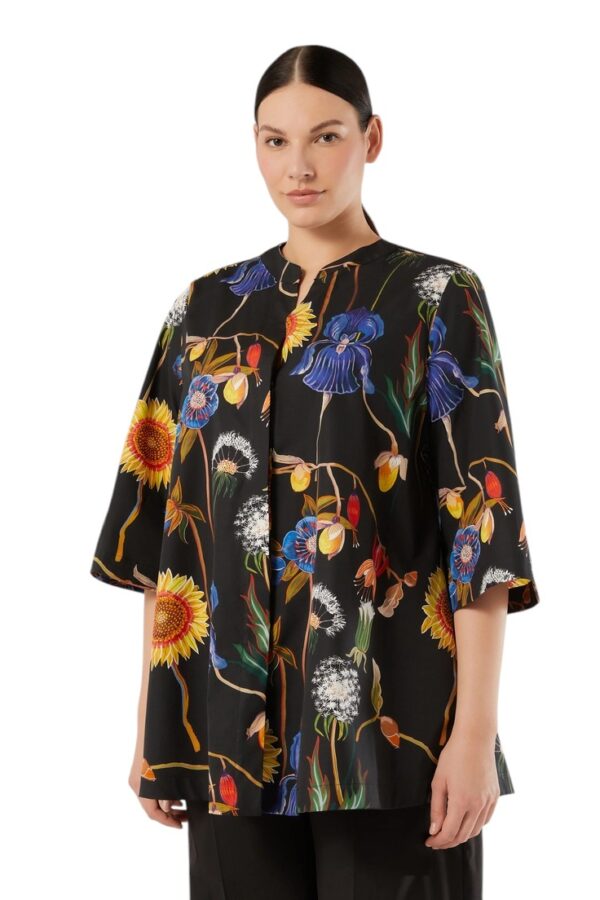 Marina Rinaldi-Cotton poplin tunic-Black-27