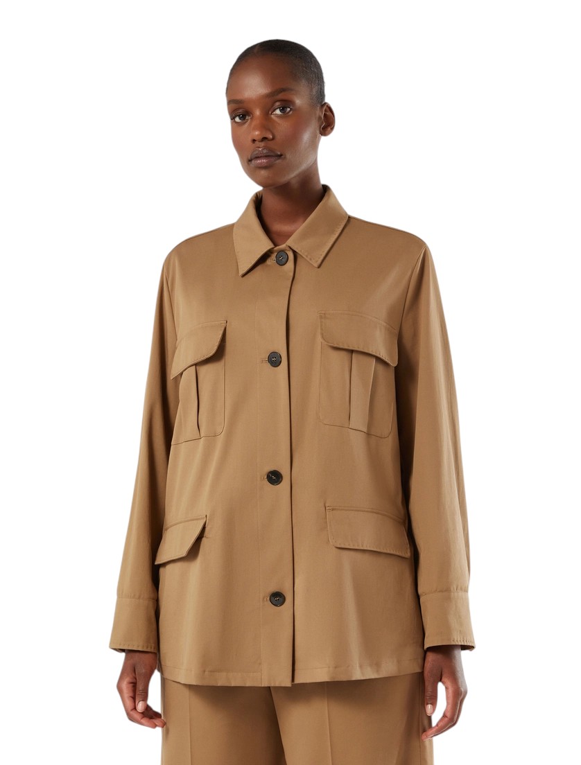 25 Marina Rinaldi-Cotton gabardine tunic-Beige-27