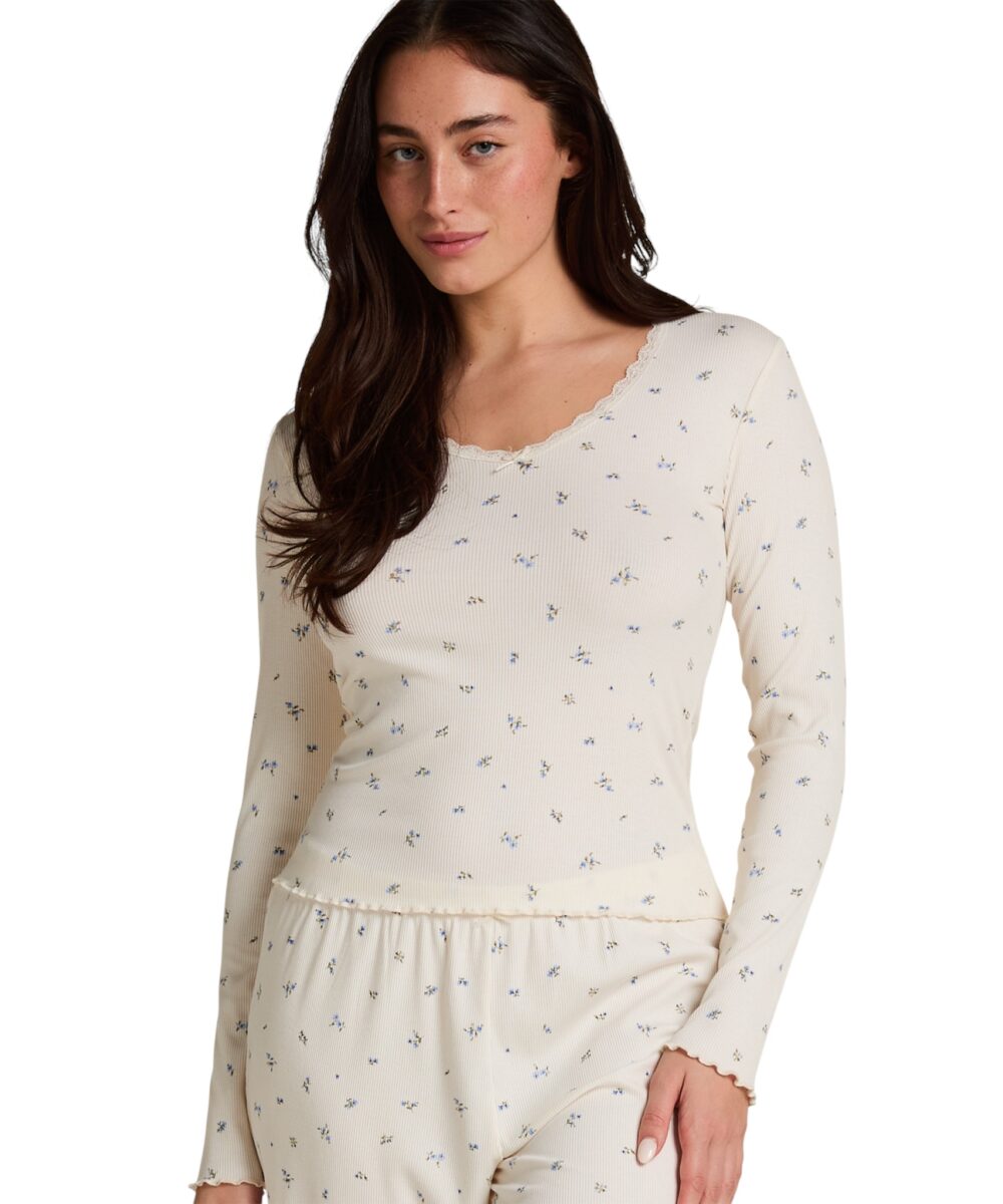 HUNKEMÖLLER-Daisy Pyjama Top-White-L