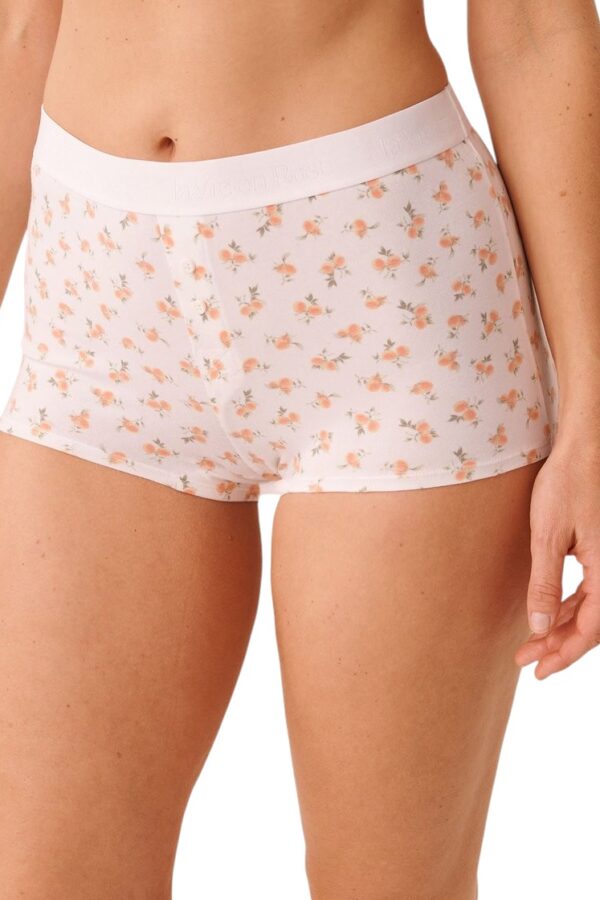 La vie en Rose-Cotton and Logo Elastic Band High Waist Boyshort Panty-Multicolour-XS