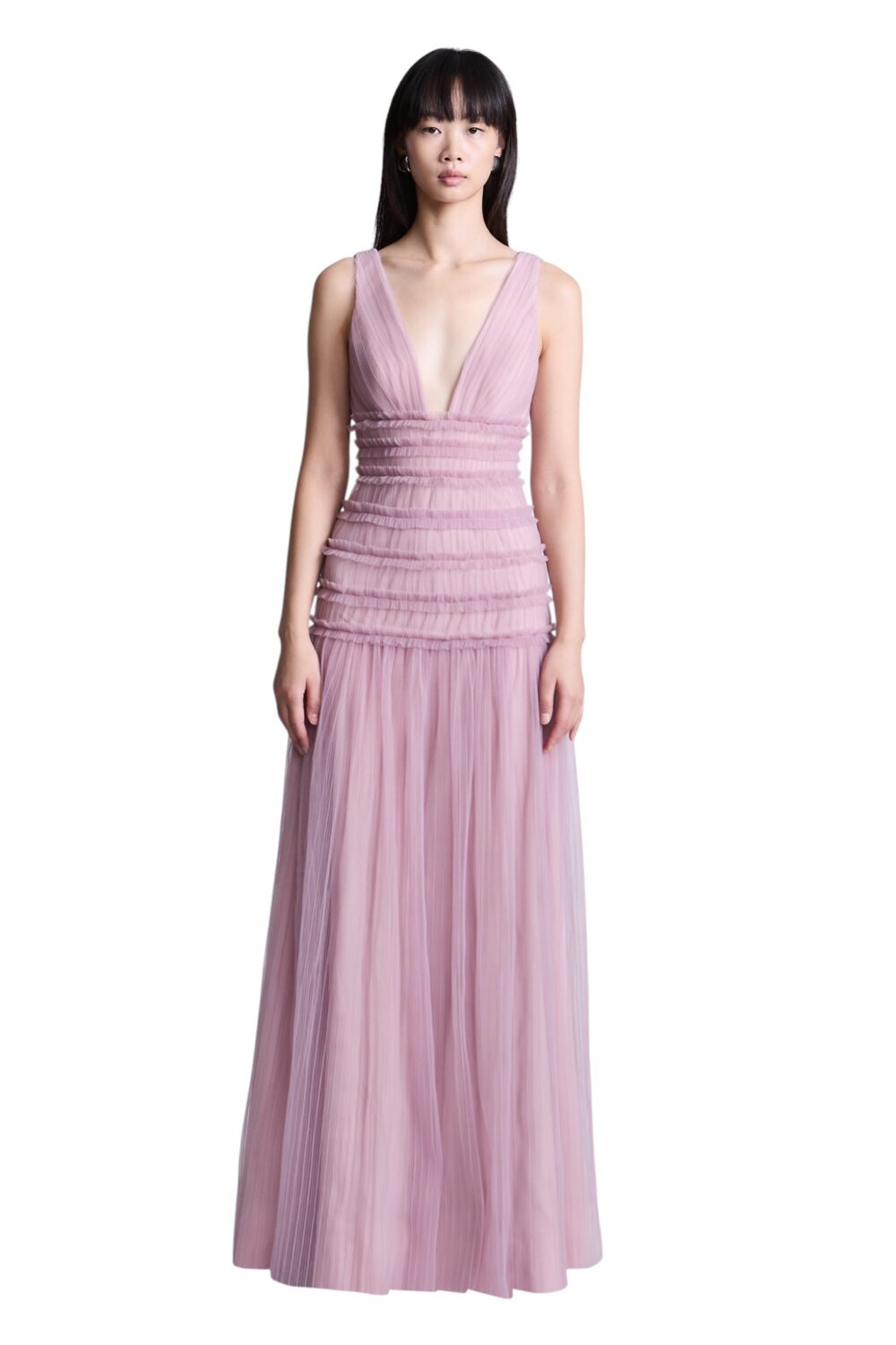 85 BCBGMAXAZARIA-Iris Gown Softly pleated crafted from airy tulle with a fluid weightless feel.-Purple-8