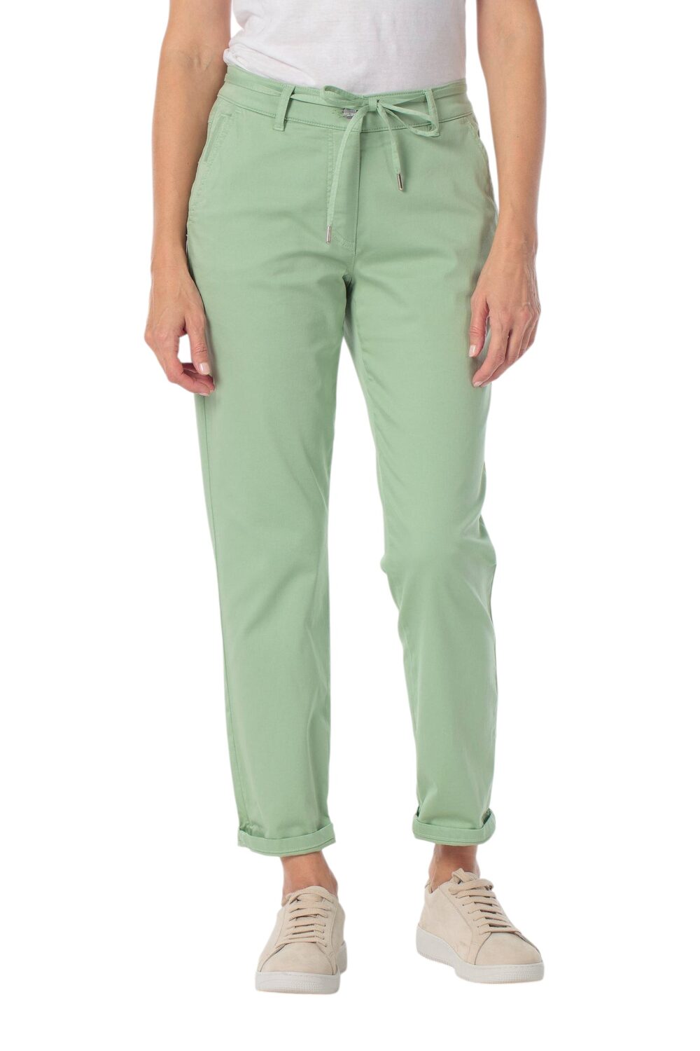 Gerry Weber-Fabric trousers with fabric belt-Green-38