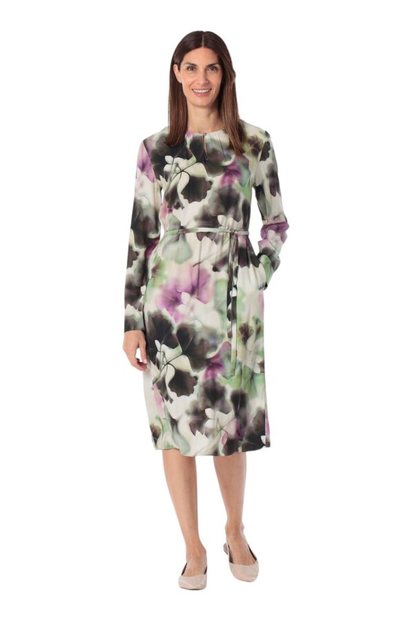 Gerry Weber-Long-sleeved dress with abstract floral pattern-MultiColour-38