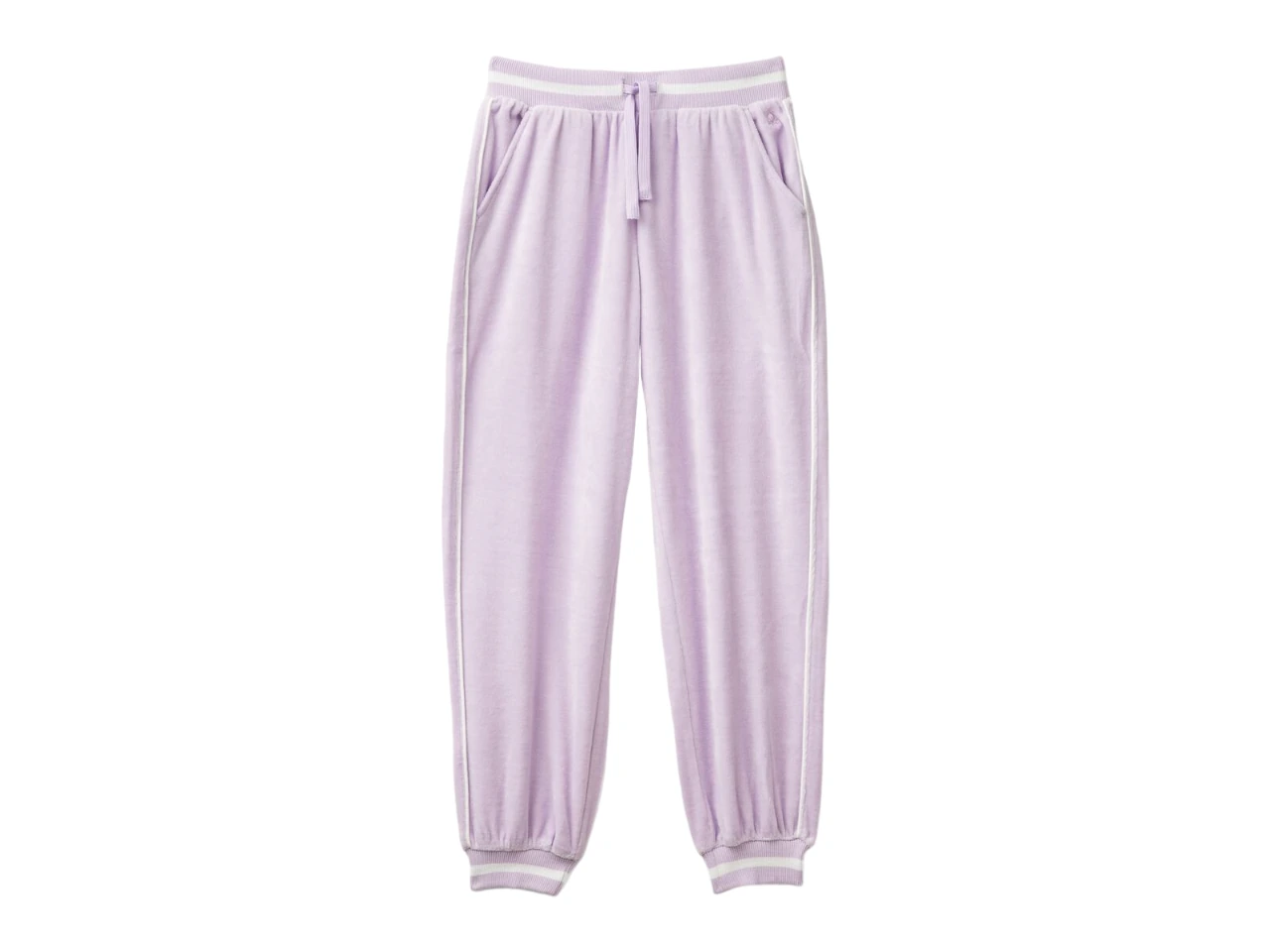 3UK0CF057_054-1-Photoroom Benetton-Chenille Regular Fit Pants-Purple-10-11 Years